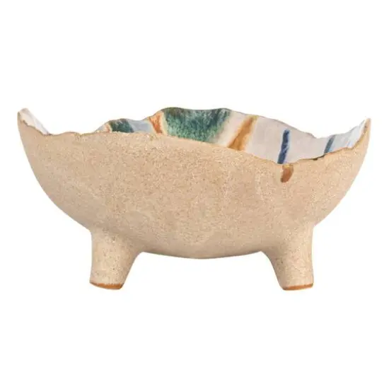 Hello Honey&reg; 11.5" Multicolor Organic Spectrum Stoneware Footed Bowl {6}