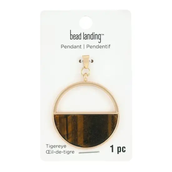Tiger's Eye Half Circle Pendant by Bead Landing&trade; {4}