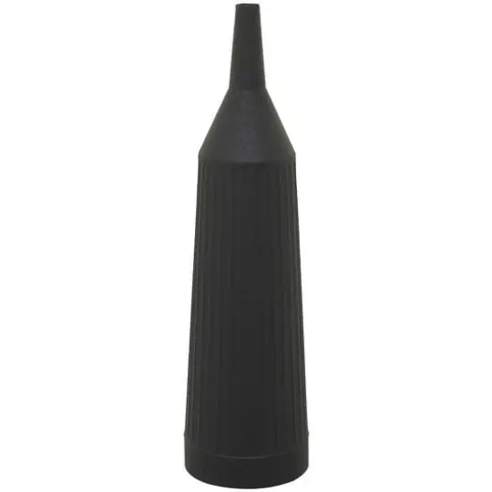 Black Metal Grooved Vase 8" x 8" x 30" {1}