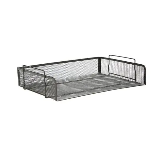 Mind Reader Stackable Metal Mesh Tray & Desk Document Organizer Set Black {10}