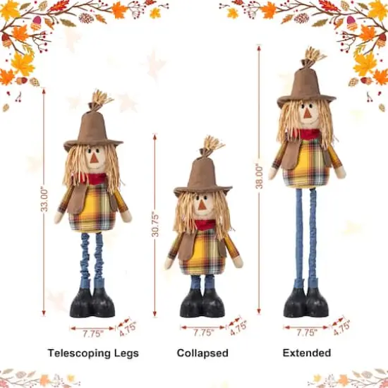 Glitzhome® Fall Fabric Scarecrow Porch Decor With Telescoping Legs {9}