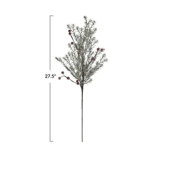 Hello Honey&reg; 27.5" Frosted Faux Evergreen & Berry Pick {4}