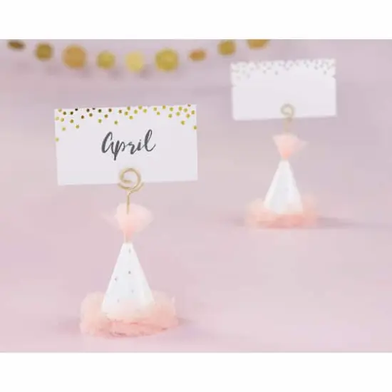 Kate Aspen&reg; Pink Party Hat Place Card Holder, Set of 12 {3}