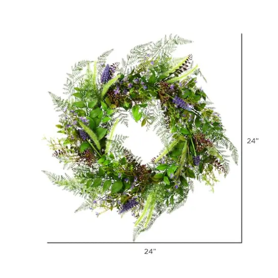 24" Green & Purple Maytime Wreath {3}