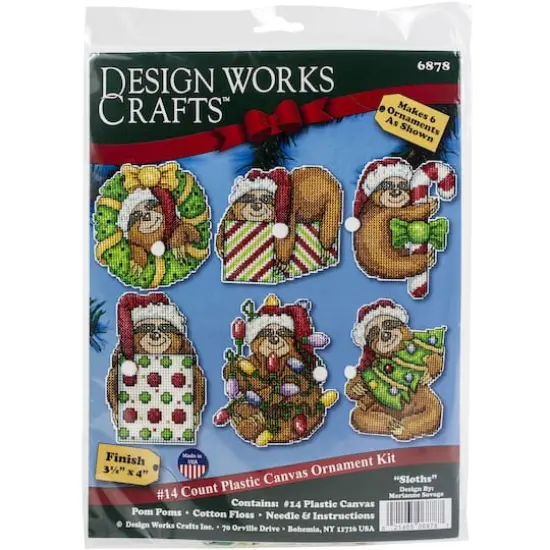 Design Works&trade; Sloth Plastic Canvas Ornament Kit {3}