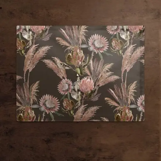 Protea Blooms Cotton Twill Placemat Charcoal {3}