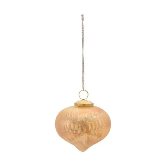 6ct. Orange Etched Mercury Glass Onion Ornaments {4}