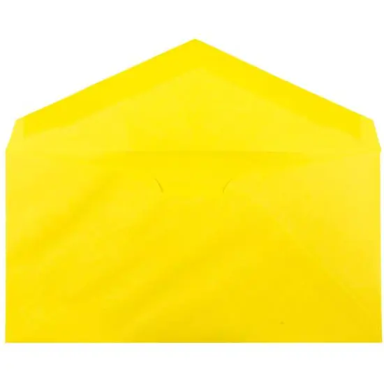 JAM Paper 3.875" x 7.5" Brite Hue Monarch Envelopes, 50ct. Yellow {4}
