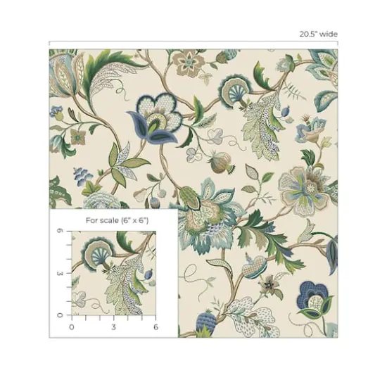 Surface Style Brissac Peel & Stick Wallpaper Blue Bonnet {4}