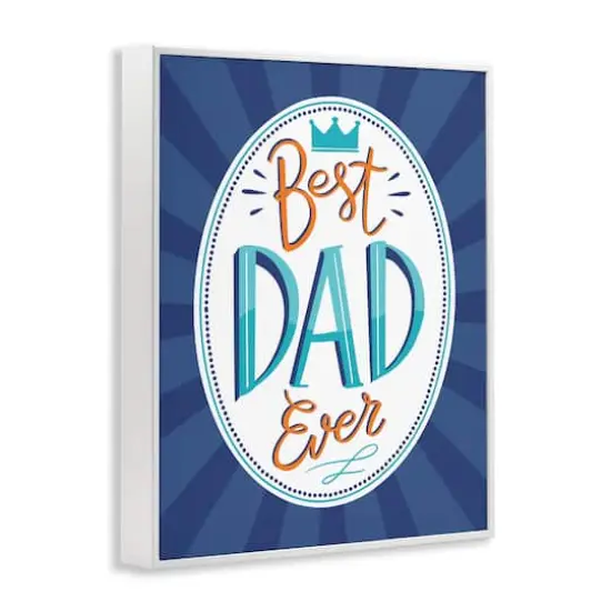 Stupell Industries Best Dad Ever Striped Phrase Framed Giclee Art White {4}