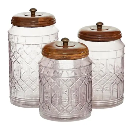 Clear Glass Farmhouse Decorative Jars, 3ct. {3}