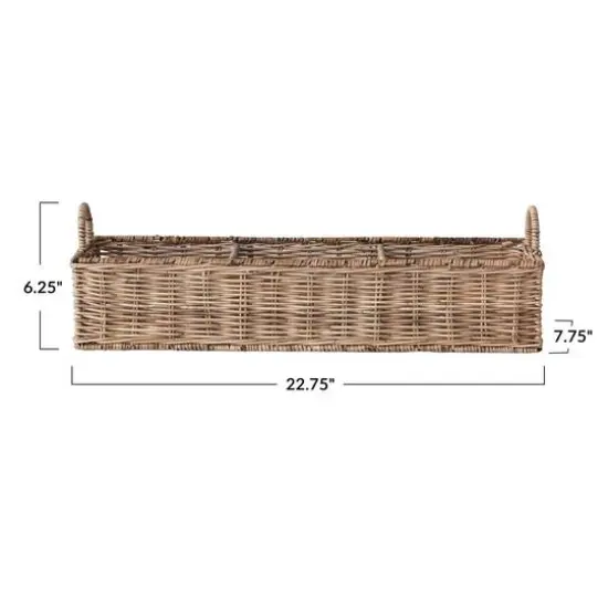 Hello Honey&reg; 23" Natural Rattan Hand-Woven Sectioned Basket {10}