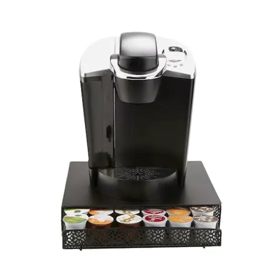 Mind Reader Flower Pattern Black 36 Capacity Single Serve Coffee Pod Metal Mesh Storage Drawer {1}
