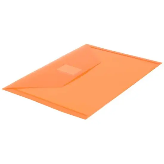 JAM Paper 5.5" x 7.5" Plastic Hook & Loop Closure Envelopes, 12ct. Orange {4}