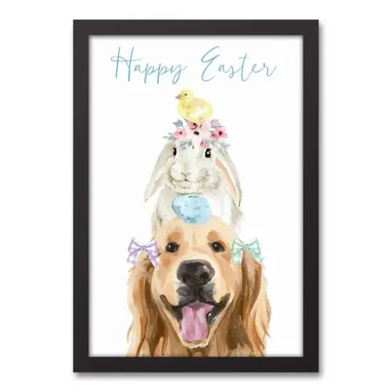 Easter Friends Stack 13.73" x 19.73" Black Framed Canvas {1}