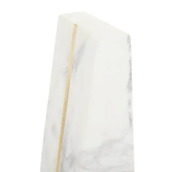 CosmoLiving by Cosmopolitan White Marble Glam Bookends, 6" x 3" x 2" {5}