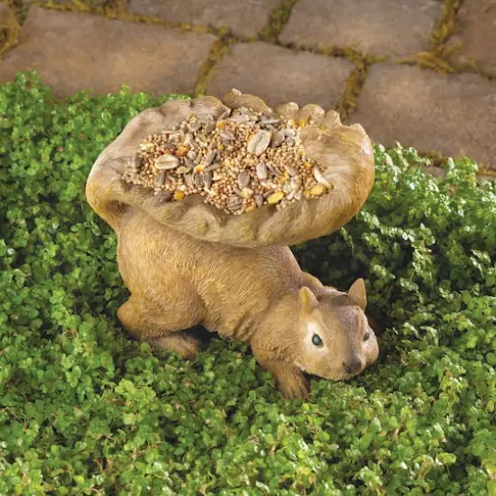 6" Woodland Squirrel Bird Feeder {3}
