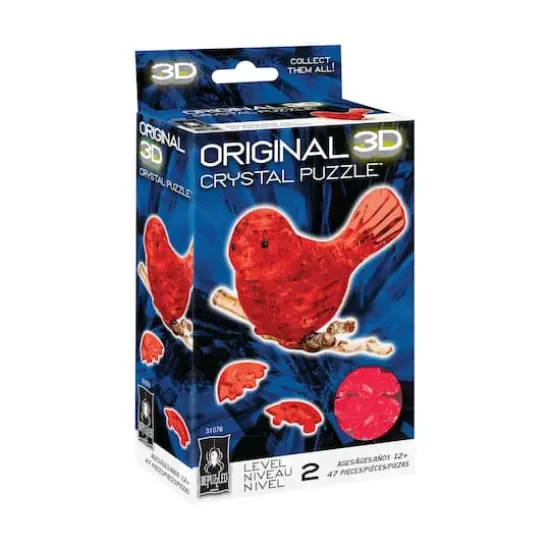 BePuzzled&reg; Original 3D Crystal Puzzle&trade; Red Bird 47 Piece Puzzle {3}