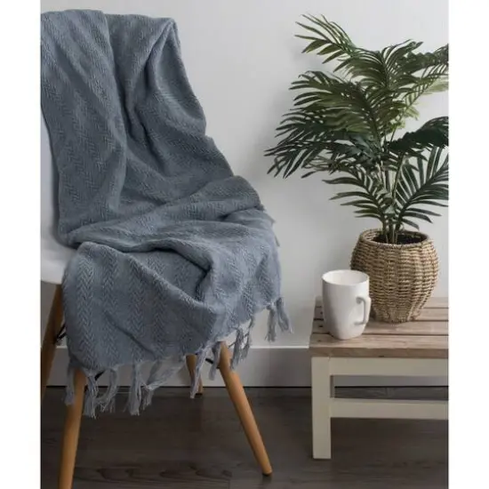 DII&reg; Cool Gray Solid Textured Throw {5}