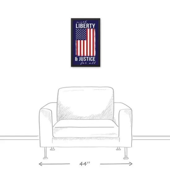 Liberty & Justice Flag Black Framed Canvas {4}