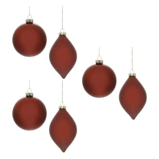 Red Glass Ball Ornaments Set {1}