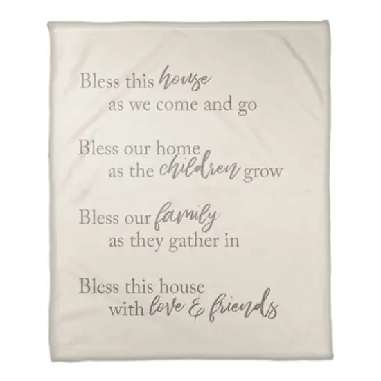50" x 60" Bless This House Coral Fleece Blanket {1}