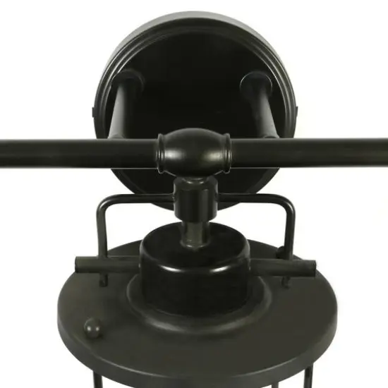 Hello Honey&reg; 28" Black Industrial Metal Cage 3-Light Wall Sconce {9}