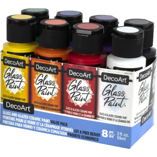 DecoArt&reg; Glass Paint&trade; Primary Glass & Glazed Ceramic Paint Value Pack {1}