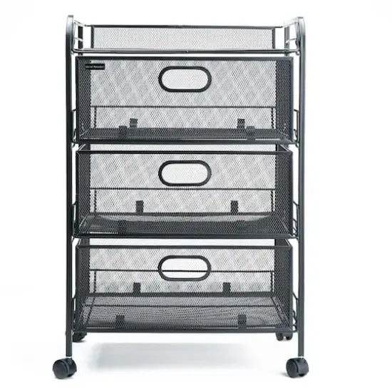 Mind Reader Black 4 Drawer Metal Rolling File Cart {7}