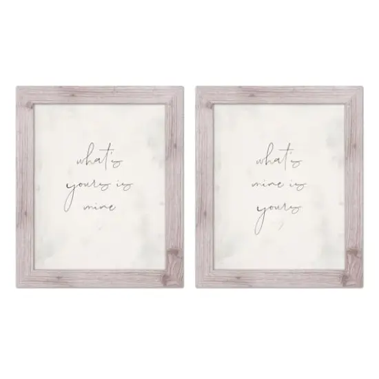 What's Mine is Yours and Yours is Mine 16" x 20" Western White Framed Print - Set of 2 {1}