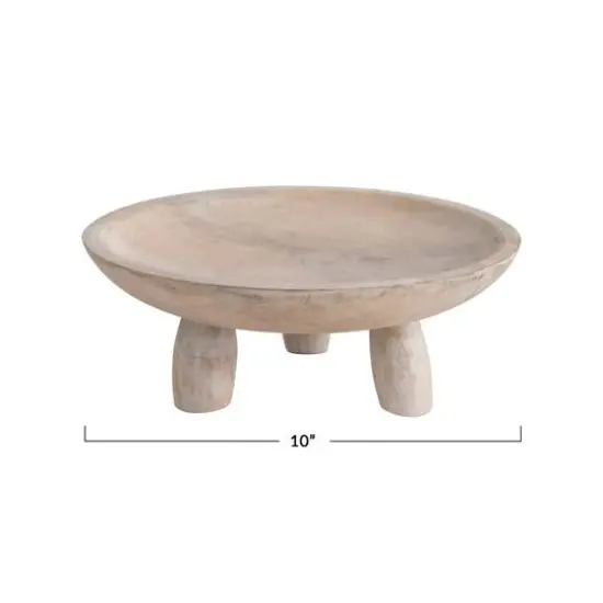 Hello Honey&reg; 10" Mango Wood Footed Bowl {1}