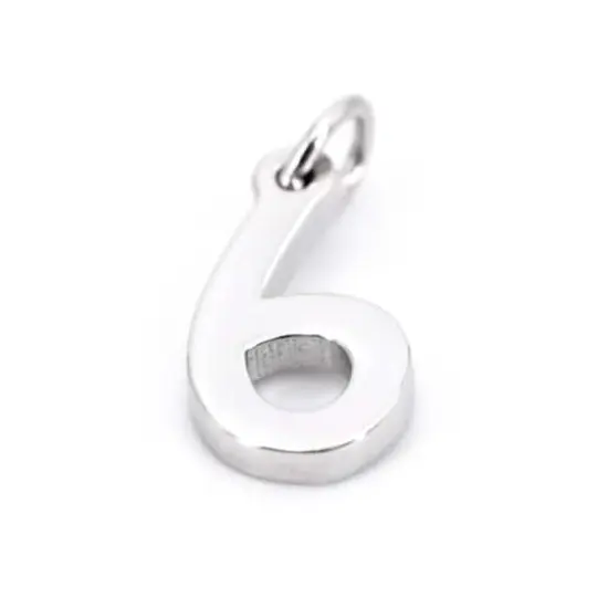 Sterling Silver Number Charm by Bead Landing&trade; 6 {6}