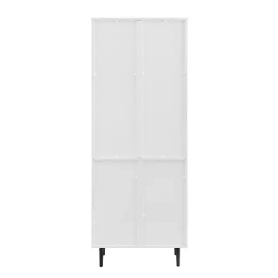 Walker Edison 68" Solid White Hutch with Bookmatch Doors {4}