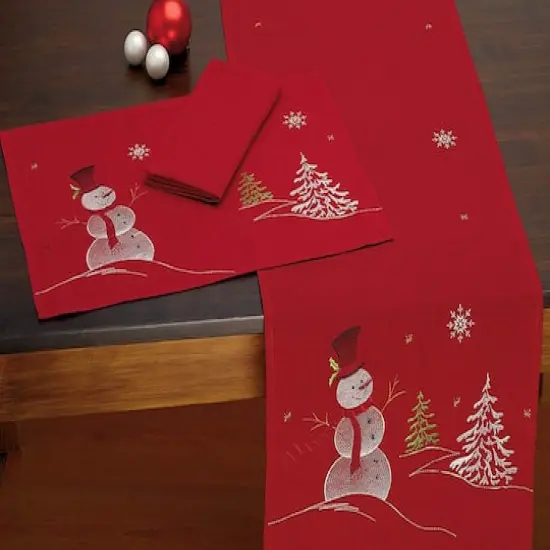 DII&reg; Embroidered Snowman Placemats, 4ct. {4}
