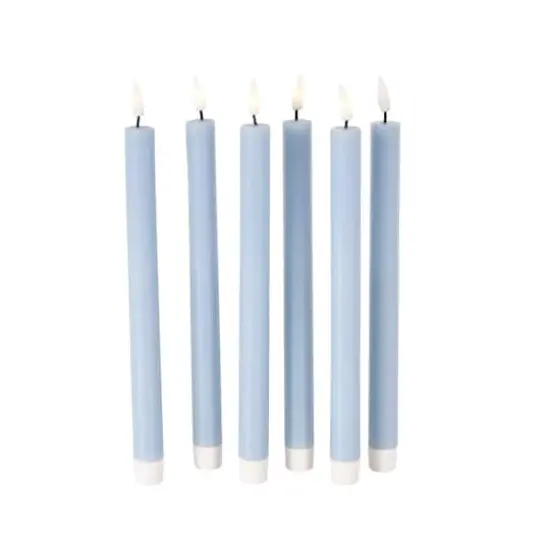 11" Flameless Wax Candles with Remote Control, 6ct. Light Blue {4}