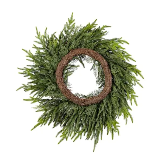 Glitzhome&reg; 24"D Christmas PE Wreath with Pinecones and Red Berries {8}
