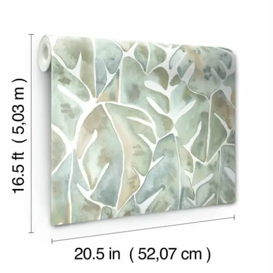 RoomMates Cat Coquillette Philodendron Peel & Stick Wallpaper Blue and Green {8}