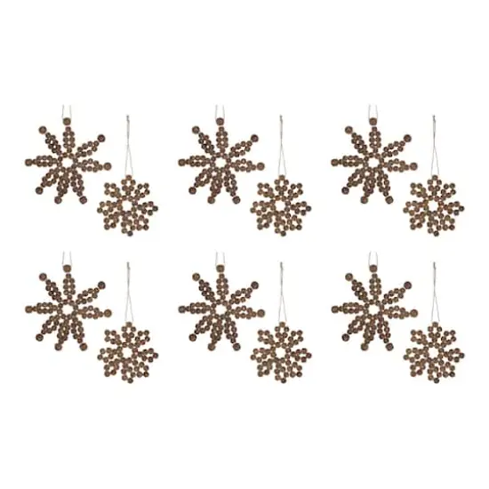 Wood Bead Snowflake Ornament Set {1}