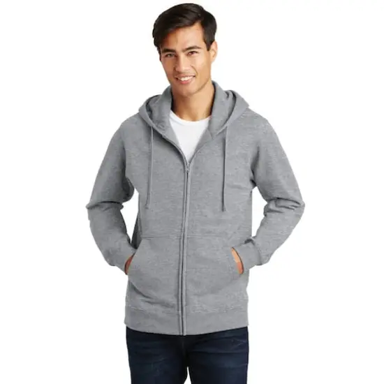 Port & Company&reg; Fan Favorite Fleece Full-Zip Hooded Sweatshirt Athletic Heather {4}