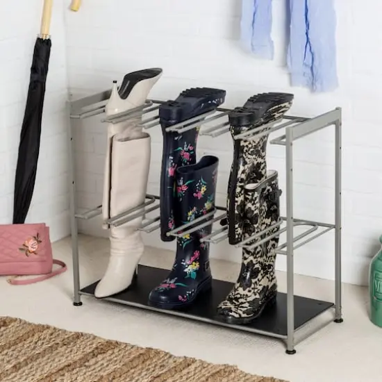Honey Can Do Silver Hanging Boot Storage and Drying Rack {3}
