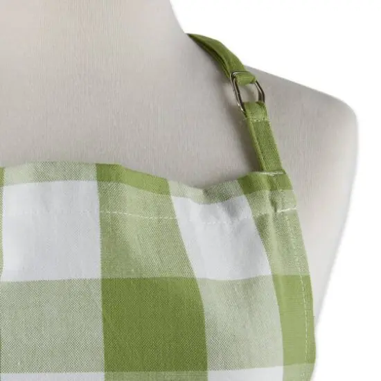 DII&reg; Buffalo Check Chef Apron Antique Green {5}