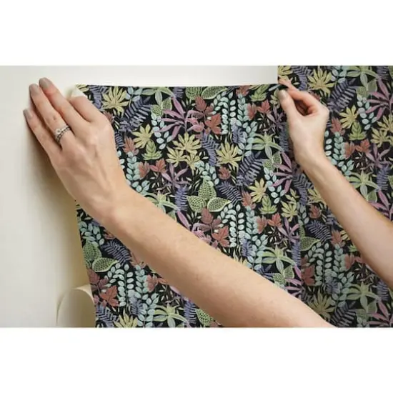 RoomMates Watercolor Tropics Peel & Stick Wallpaper Black/Yellow {9}