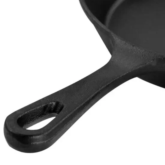 MegaChef 8" Round Black Preseasoned Cast Iron Frying Pan {7}
