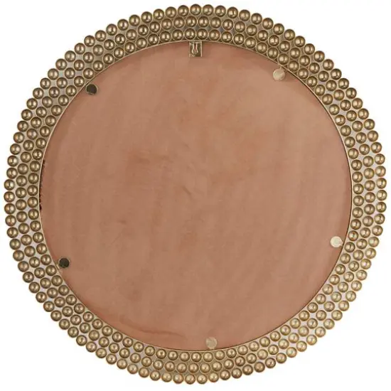 CosmoLiving by Cosmopolitan Brass Metal Ball Wall Mirror with Beaded Detailing 32" x 1" x 32" {5}