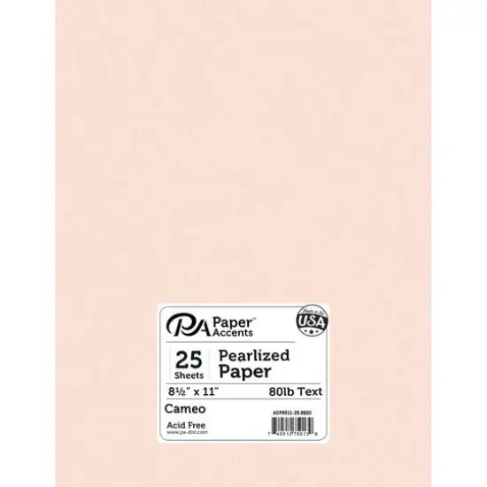 PA Paper™ Accents Pearlized 8.5" x 11" 80lb. Paper, 25 Sheets Cameo {1}