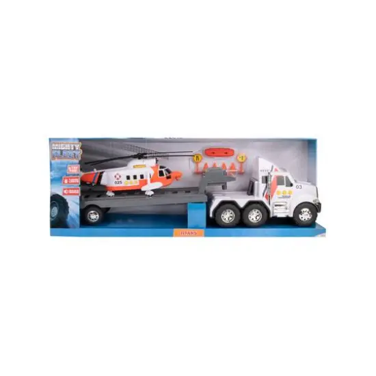 Funrise Mighty Fleet Titans Flatbed Truck with Helicopter {6}