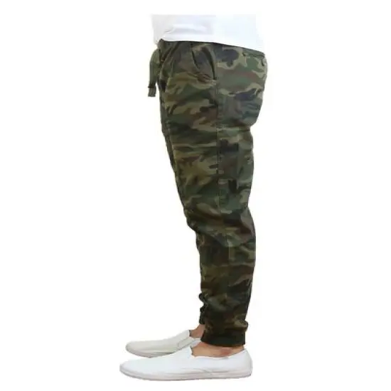 Galaxy By Harvic Slim Fit Basic Stretch Twill Men's Joggers Woodland Camo {4}