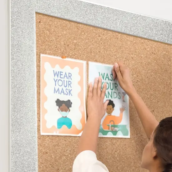 Con-Tact&reg; 18" x 6ft. Glitter FX Silver Peel N Stick Covering {3}