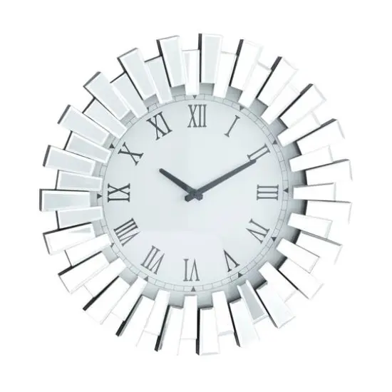 Silver MDF Glam Wall Clock, 20" x 3" x 20" {3}