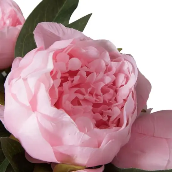 23" Artificial Brush Pink Peony Spray with 6 Flowers {9}